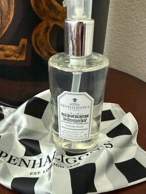 Penhaligon's Black and White Geometric Silk Scarf/Handkerchief